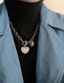 Fashion Titanium Steel Titanium Steel Love Heart Thick Chain Necklace