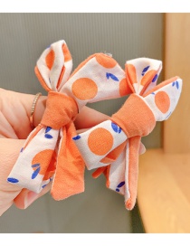 Fashion 1 Pair Of Orange Bows Flower Bow Contrast Color Children S Hair Rope