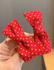 Fashion Red Dots [1 Pair] Checkered Polka Dot Printed Bow Hair Rope