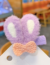 Fashion Purple Rabbit Ears Knitted Animal Rabbit Ears Hit Color Children Hairpin