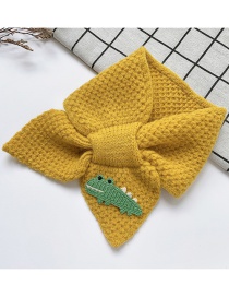 Fashion Crocodile【ginger Yellow】 Animal Bowknot Children S Knitted Wool Scarf