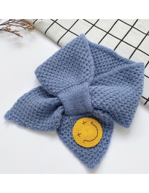 Fashion Smiley [haze Blue] Animal Bowknot Children S Knitted Wool Scarf