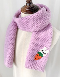 Fashion Little White Rabbit [purple] Animal Wool Knitted Children S Scarf