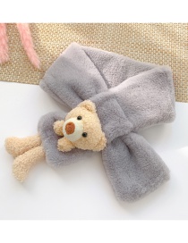 Fashion Little Bear【gray】 Bear Doll Plush Thickened Children S Scarf