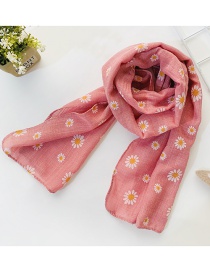 Fashion Daisy【pink】 Strawberry Flower Print Net Yarn Children Scarf