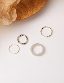 Fashion Gray Color Transparent Acrylic Crystal Beaded Ring Set