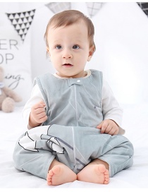 Fashion Grey Umbrella Nightdress Animal Print Childrens Home Wear Sleeveless Baby Nightdress Set