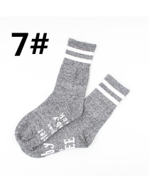 Fashion Gray Striped Socks With Letter Socks