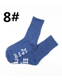 Fashion Royal Blue Striped Socks With Letter Socks