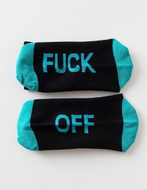 Fashion Dark Green Mens Cotton Socks With Contrasting Letters