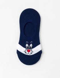 Fashion Rabbit Black Dispensed Non-slip Angry Birds Rabbit Cotton Boat Socks