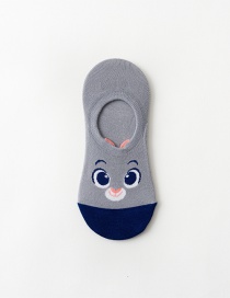 Fashion Rabbit Dark Gray Dispensed Non-slip Angry Birds Rabbit Cotton Boat Socks