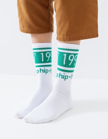 Fashion White Numbers And Letters In Cotton Socks