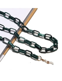 Fashion Dark Green Gradient Acrylic Thick Chain Glasses Chain