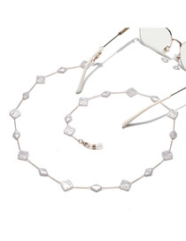 Fashion White Chain Square Pearl Handmade Glasses Chain