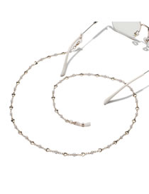 Fashion Gold Color Chain Peach Heart Pearl Handmade Glasses Chain