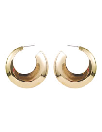 Fashion Gold Color Geometric C Shape Irregular Earrings