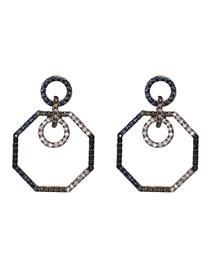 Fashion Dark Grey Geometric Octagonal Diamond Alloy Earrings