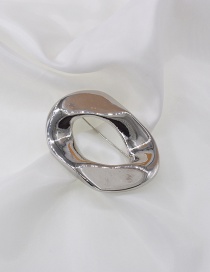 Fashion Silver Color Geometric Smooth Irregular Round Brooch
