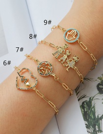 Fashion 6#gold Color Copper Inlaid Zircon Geometric Bracelet