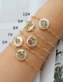 Fashion 10#gold Color Copper Inlaid Zircon Shell Doll Bracelet