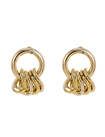 Golden Resin Round Chain Ring Earrings