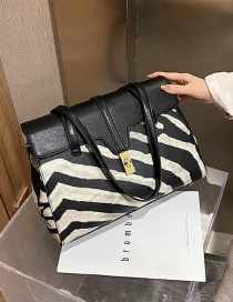 Fashion Zebra Pattern Pu Zipper Lock Crossbody Shoulder Bag