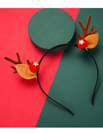 Fashion Red Christmas Series Resin Mushroom Flannel Antler Headband