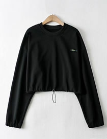 Fashion Black Round Neck Loose Pullover Sweater