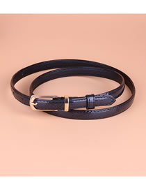 Fashion Black Small Pu Leather Belt With Pin Buckle