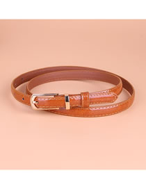 Fashion Camel Small Pu Leather Belt With Pin Buckle
