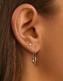 Fashion 2 Sets Alloy Cross Paperclip Asymmetrical Earrings