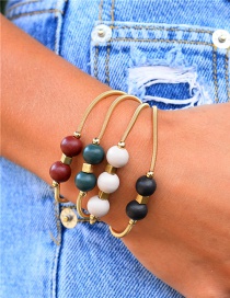 Fashion Light Color Wooden Bead Spring Bracelet Set