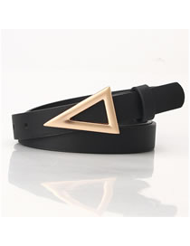 Fashion Black Triangular Snap Button Dress Belt