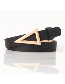 Fashion Dark Coffee Triangle Button Snap Dress Belt
