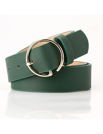 Fashion Green Letter Round Buckle Belt
