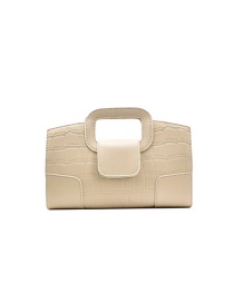 Fashion Creamy-white Chain Stone Pattern Shoulder Messenger Bag