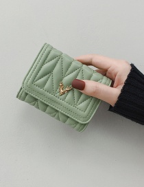 Fashion Green Embroidered Antler Short Wallet