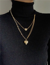 Fashion Golden Stacked Chain Love Necklace