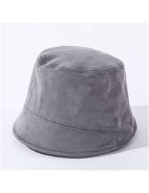 Fashion Gray Solid Color Suede Bucket Fisherman Hat