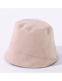 Fashion Beige Solid Color Suede Bucket Fisherman Hat