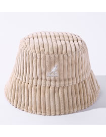 Fashion Beige Kangaroo Embroidery Warm Double-sided Fisherman Hat