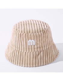Fashion Beige Double-sided Letter Embroidery Fisherman Hat