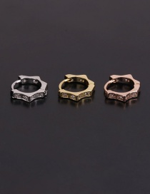 Fashion 10#silver Micro-inlaid Zircon Flowers Stainless Steel Geometric Earrings