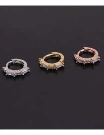 Fashion 11#silver Micro-inlaid Zircon Flowers Stainless Steel Geometric Earrings