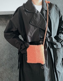 Fashion Orange Knitted Wool Pocket Cross Warm Scarf