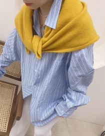 Fashion Yellow Thick Knitted Woolen Knotted Shawl Scarf