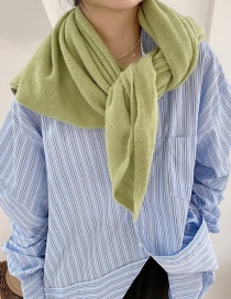 Fashion Green Thick Knitted Woolen Knotted Shawl Scarf