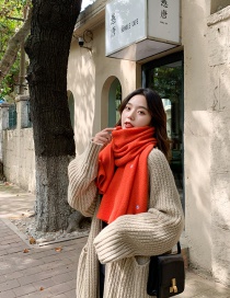 Fashion Orange Embroidered Smiling Face Wool Knitted Scarf