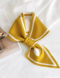 Fashion Love Yellow Cross Lattice Love Polka Dot Geometric Double-sided Knitted Wool Scarf